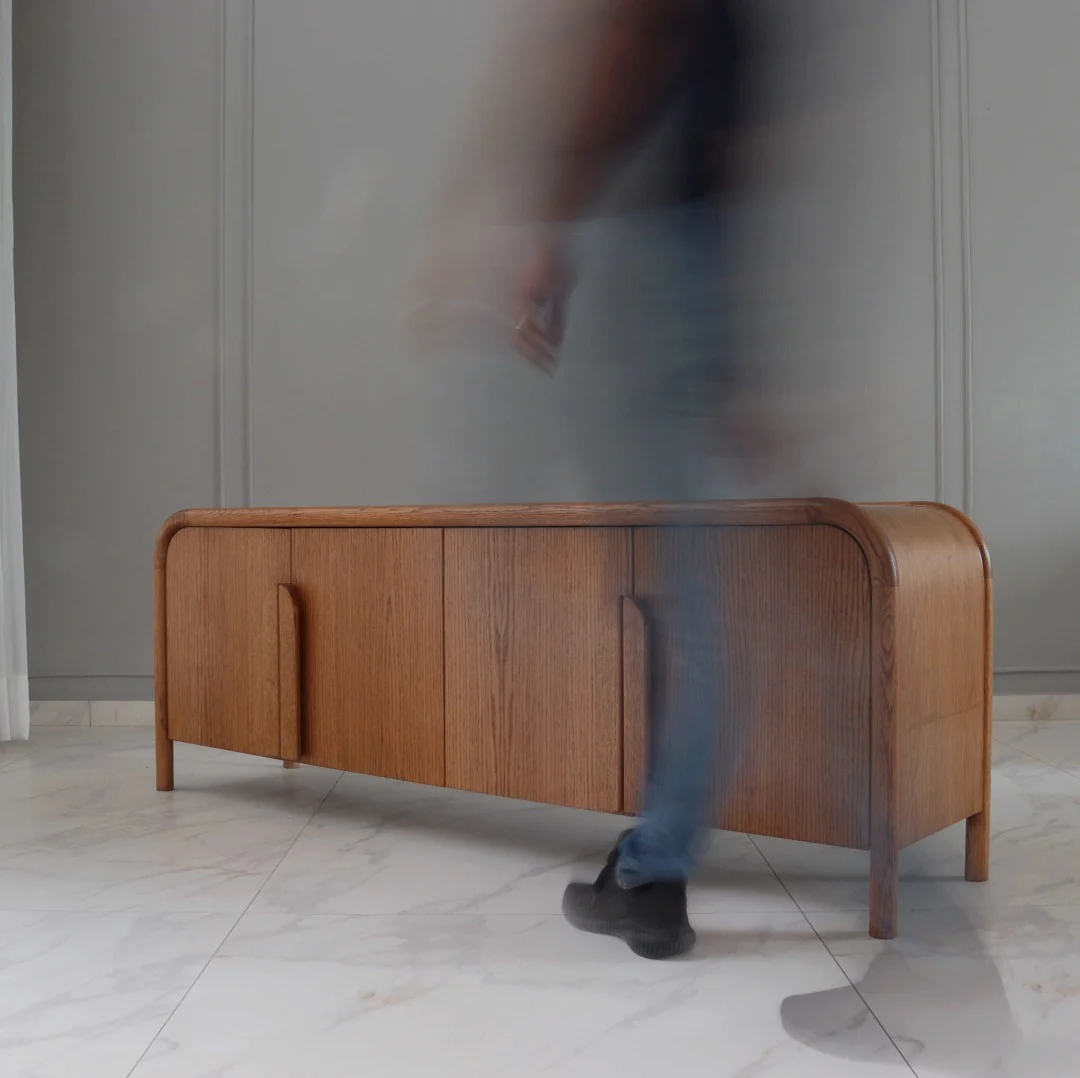 SUSPENDED OAK CONSOLE